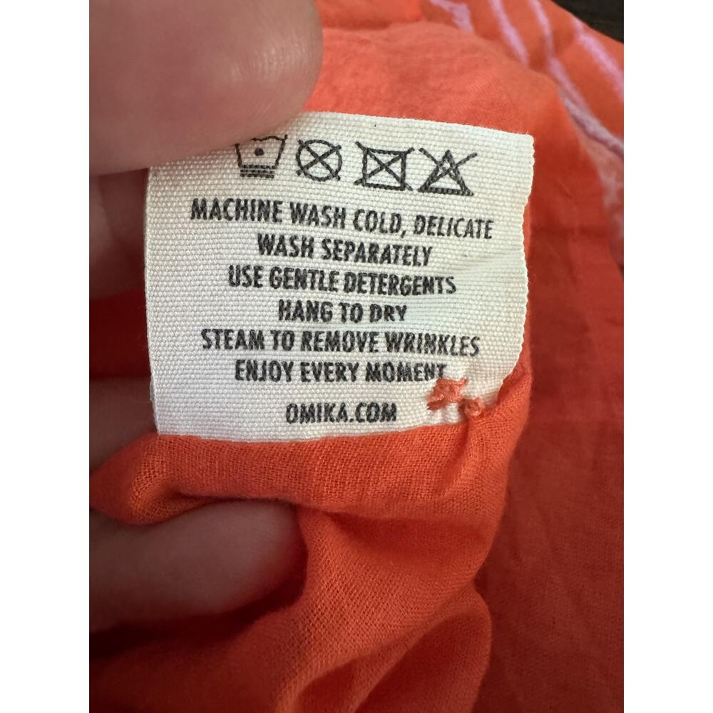 Omika Emeline Maxi Dress Womens Small Orange Vani Papaya Belted Shirt Tiered - Picture 8 of 14